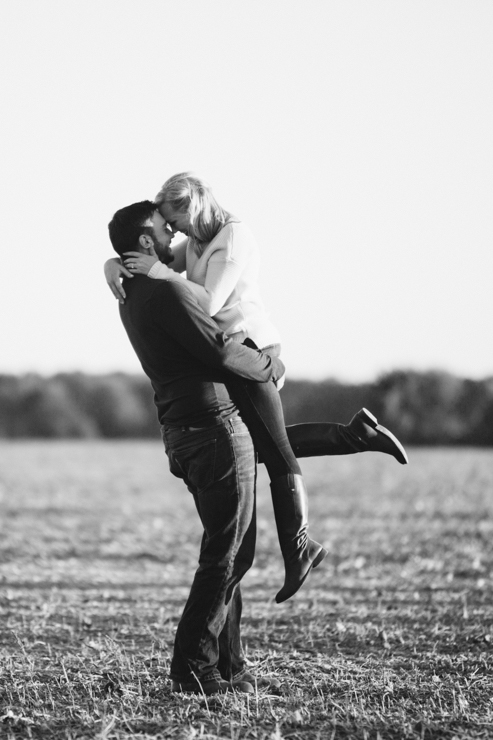 Nolan and Alyssa's Rustic Countryside engagement session at sunset