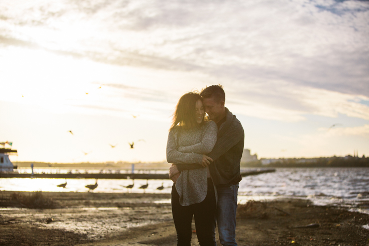 Engagement photos by the river Peoria, Illinois