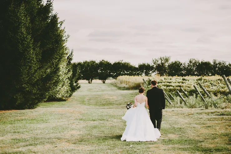 Bride and Groom portraits at outdoor ceremony Kickapoo Creek Winery, Edwards, IL