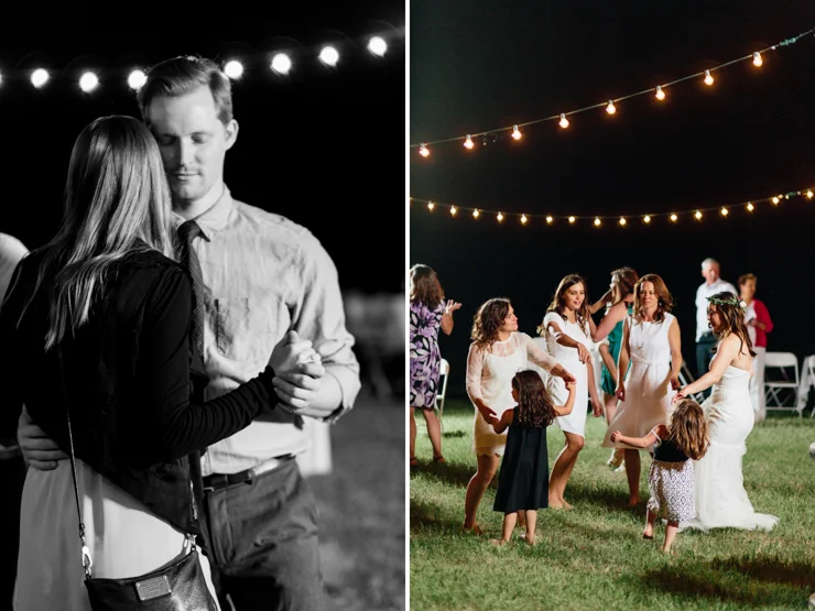 dancing outdoor wedding reception