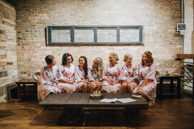 Bride and bridesmaids at the Haight, Elgin, Illinois