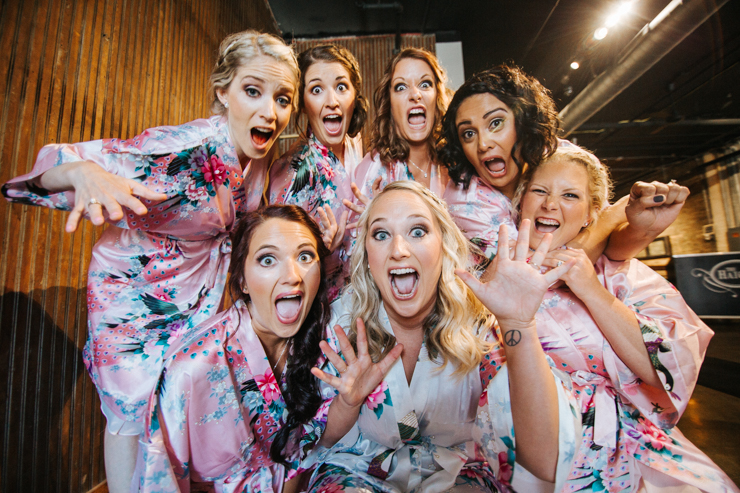 Bride and bridesmaids at the Haight, Elgin, Illinois