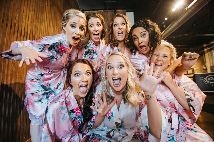 Bride and bridesmaids at the Haight, Elgin, Illinois