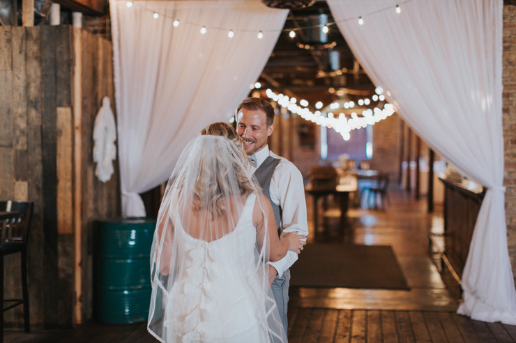 Bride and Groom's First Look at the Haight in Elgin, Illinois