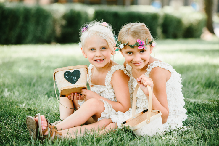 Bride with Flower Girls, The Haight Elgin, Illinois