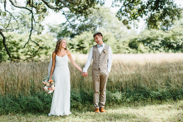 Bride and groom portraits with stunning BHLDN Wedding Gown and Florals by Splendor Of Eden