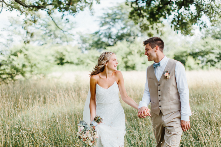 Bride and groom portraits with stunning BHLDN Wedding Gown and Florals by Splendor Of Eden