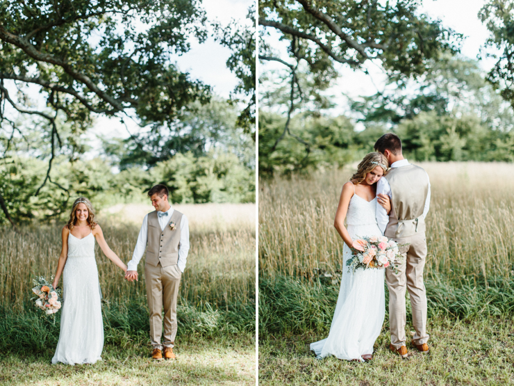 Bride and groom portraits with stunning BHLDN Wedding Gown and Florals by Splendor Of Eden