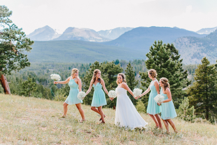 Rocky Mountain Bridesmaids in the mountains at YMCA of the Rockies, Overlook Chapel