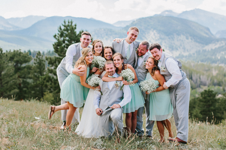Bridal Party photography in the mountains at YMCA of the Rockies, Overlook Chapel Colorado