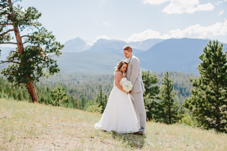 Bride and Groom photography in the mountains at YMCA of the Rockies, Overlook Chapel Colorado