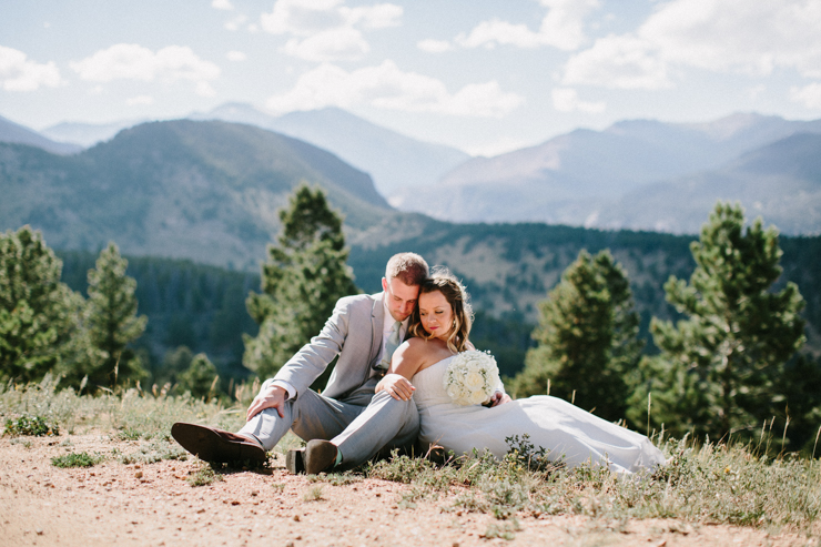 Bride and Groom photography in the mountains at YMCA of the Rockies, Overlook Chapel Colorado