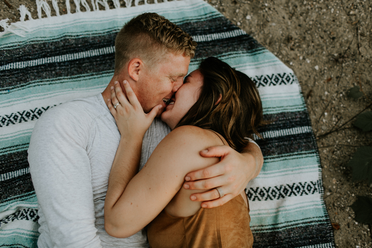 Intimate couple photography of a married couple outdoor on the beach 