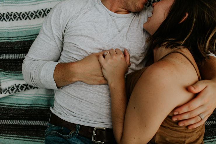 Intimate couple photography of a married couple outdoor on the beach 