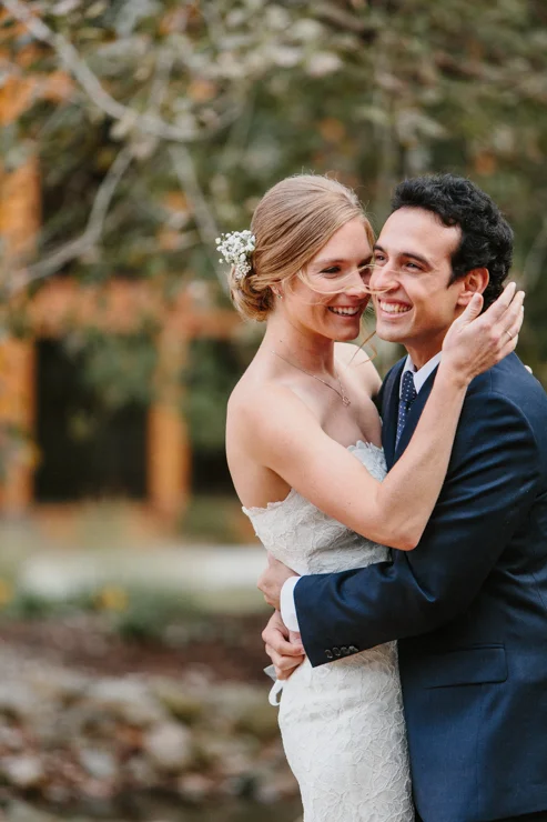 Bride and Groom First Look at Pear Tree Estate in Champaign, IL