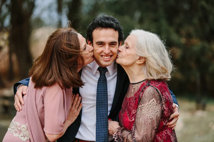 Groom with his mom and grandma Pear Tree Estate Champaign IL wedding