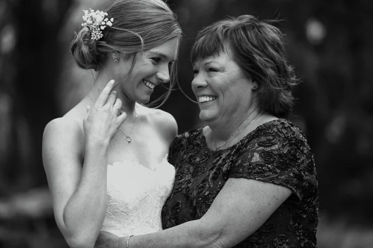 Bride with her mother Pear Tree Estate Champaign IL wedding