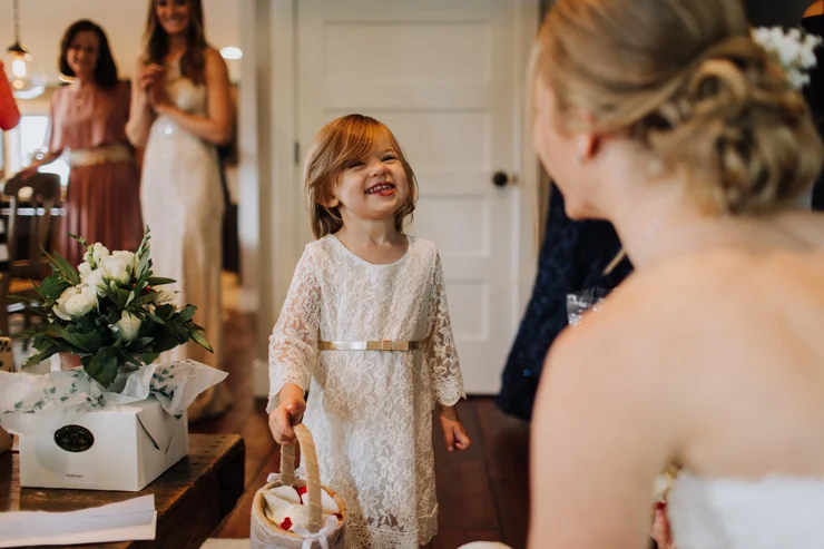 Bride with Flower Girl Pear Tree Estate Champaign, IL