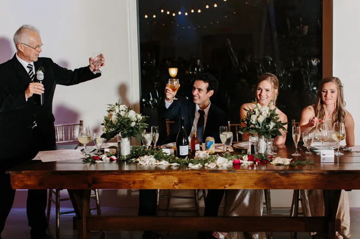 Bridal party table at Pear Tree Estate Wedding Reception