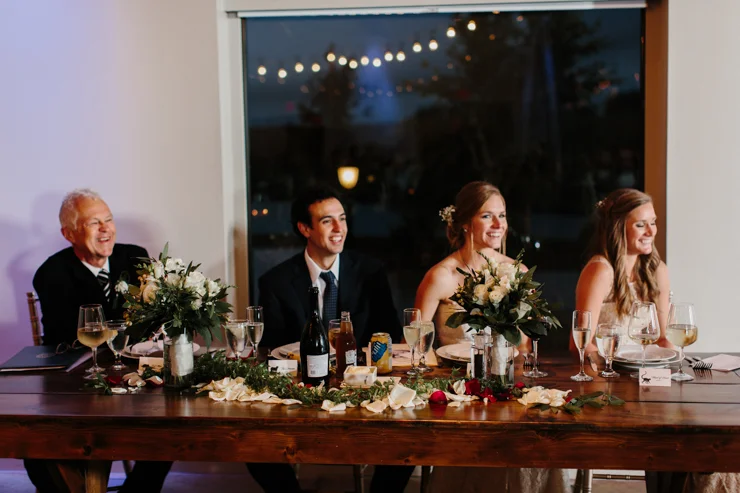 Bridal party table at Pear Tree Estate Wedding Reception