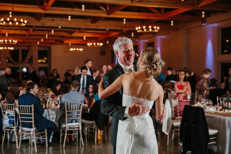 Bride and Father and their first dance at Pear Tree Estate Champaign, IL