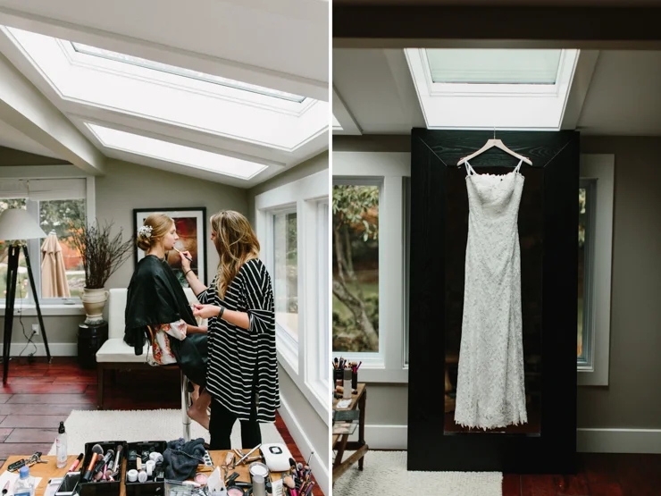 Bride getting ready at Pear Tree Estate Champaign, IL