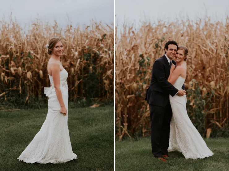 Bride and Groom outdoor wedding portraits Pear Tree Estate Champaign, IL