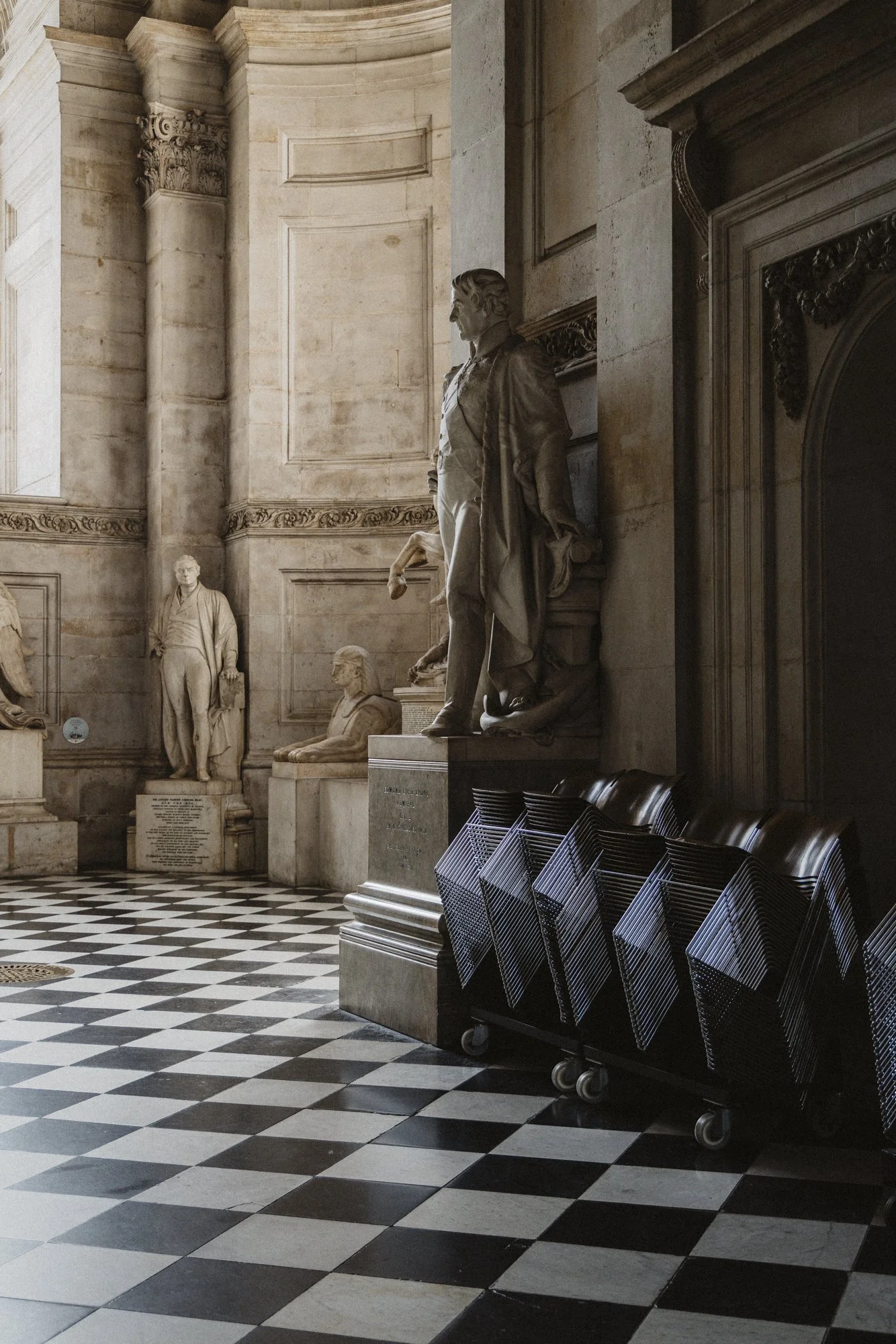 Interior architecture of St Paul's Cathedral in London.