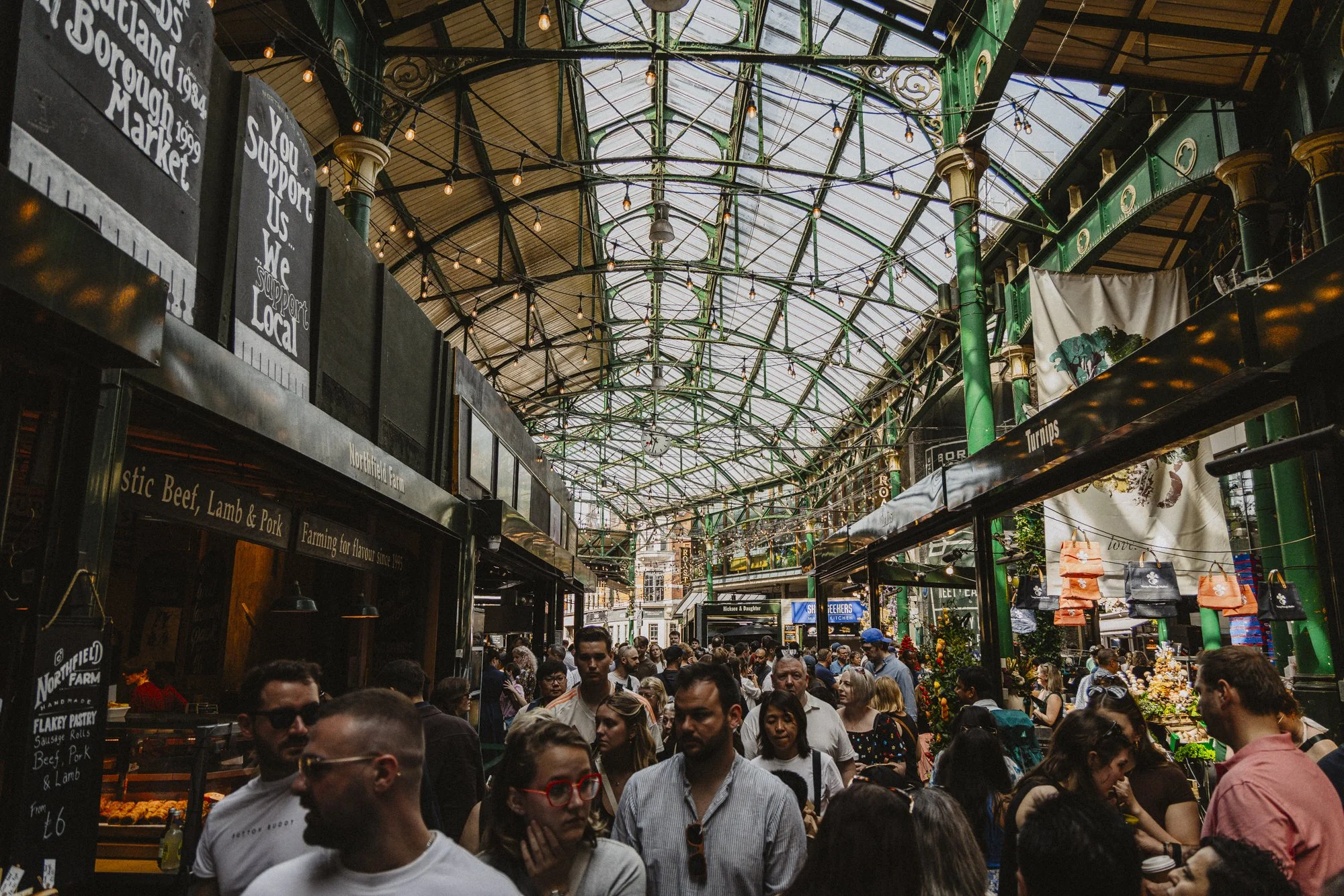 Morning at Borough Market, one of London's best food markets.