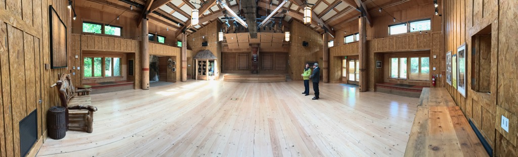 Shay in the Grand Room at IslandWood