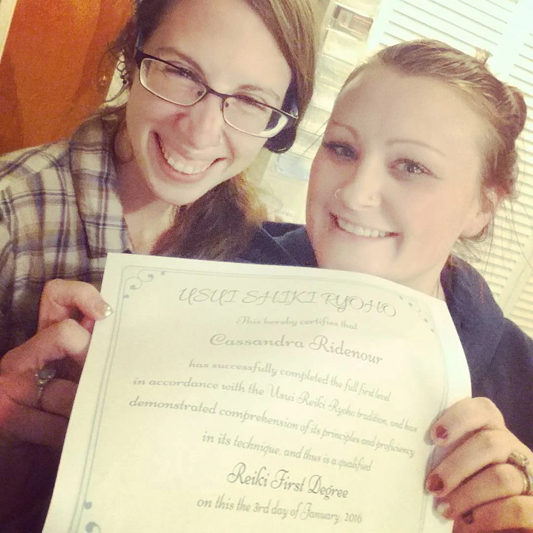 Cassandra - Upon completion of her Reiki First Degree certification! January 2016.
