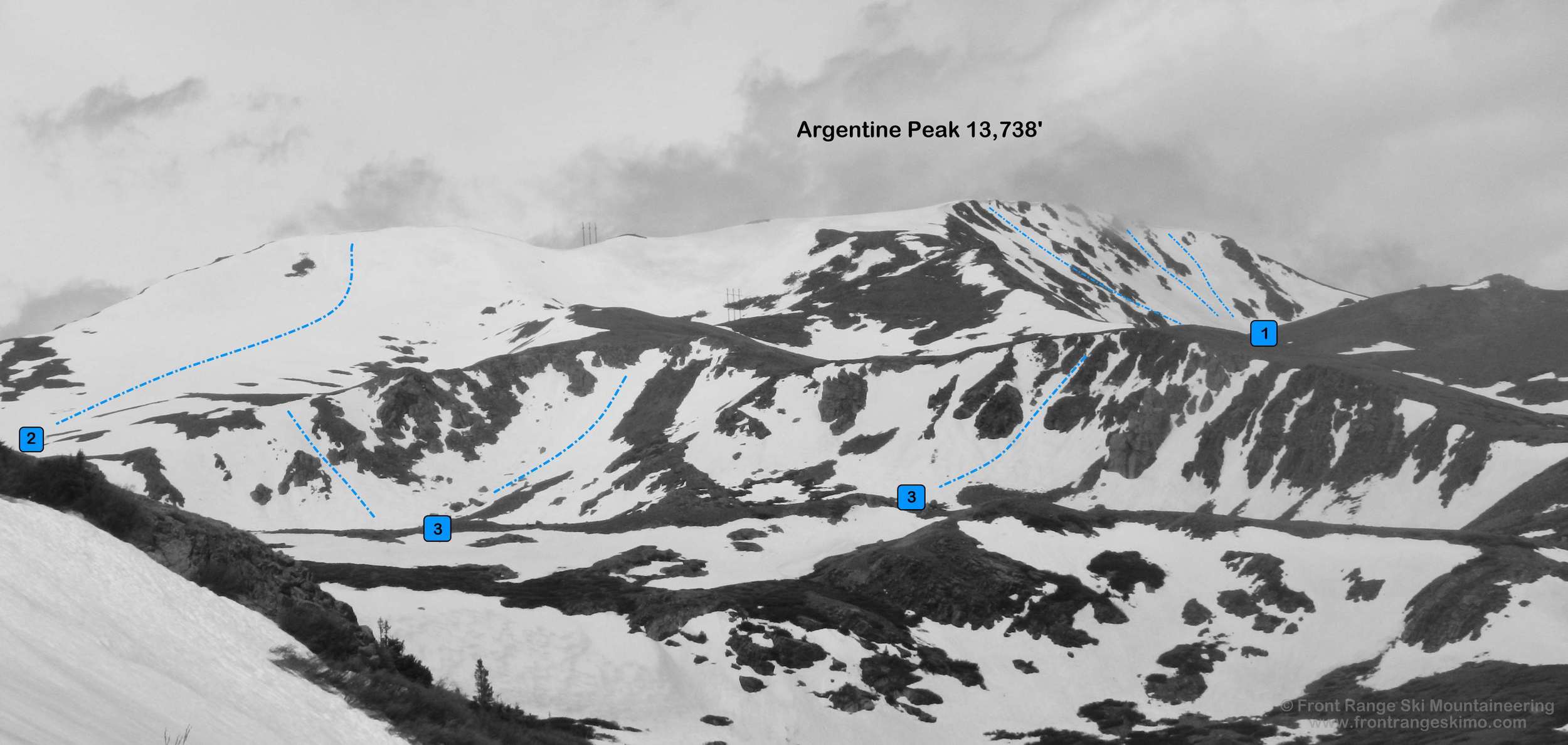 Argentine Peak from the east. Photo: Rob Writz