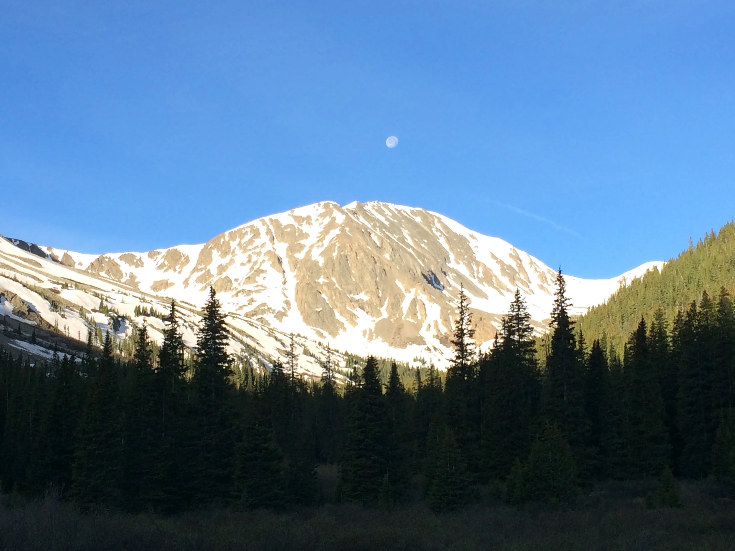 Moonset over the Grizzly Couloir.