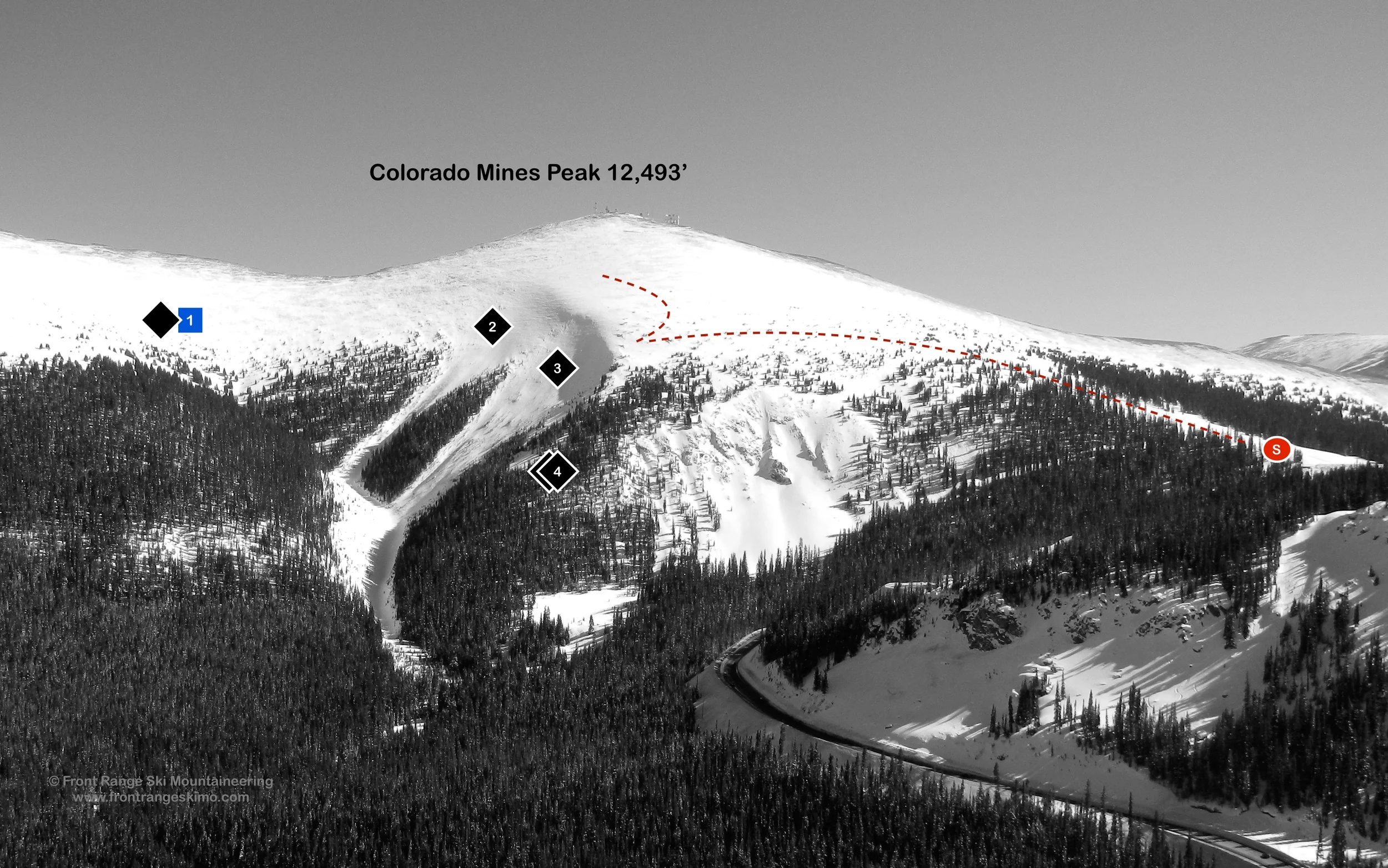 Berthoud Pass Mines Peak from the West. Photo: Rob Writz