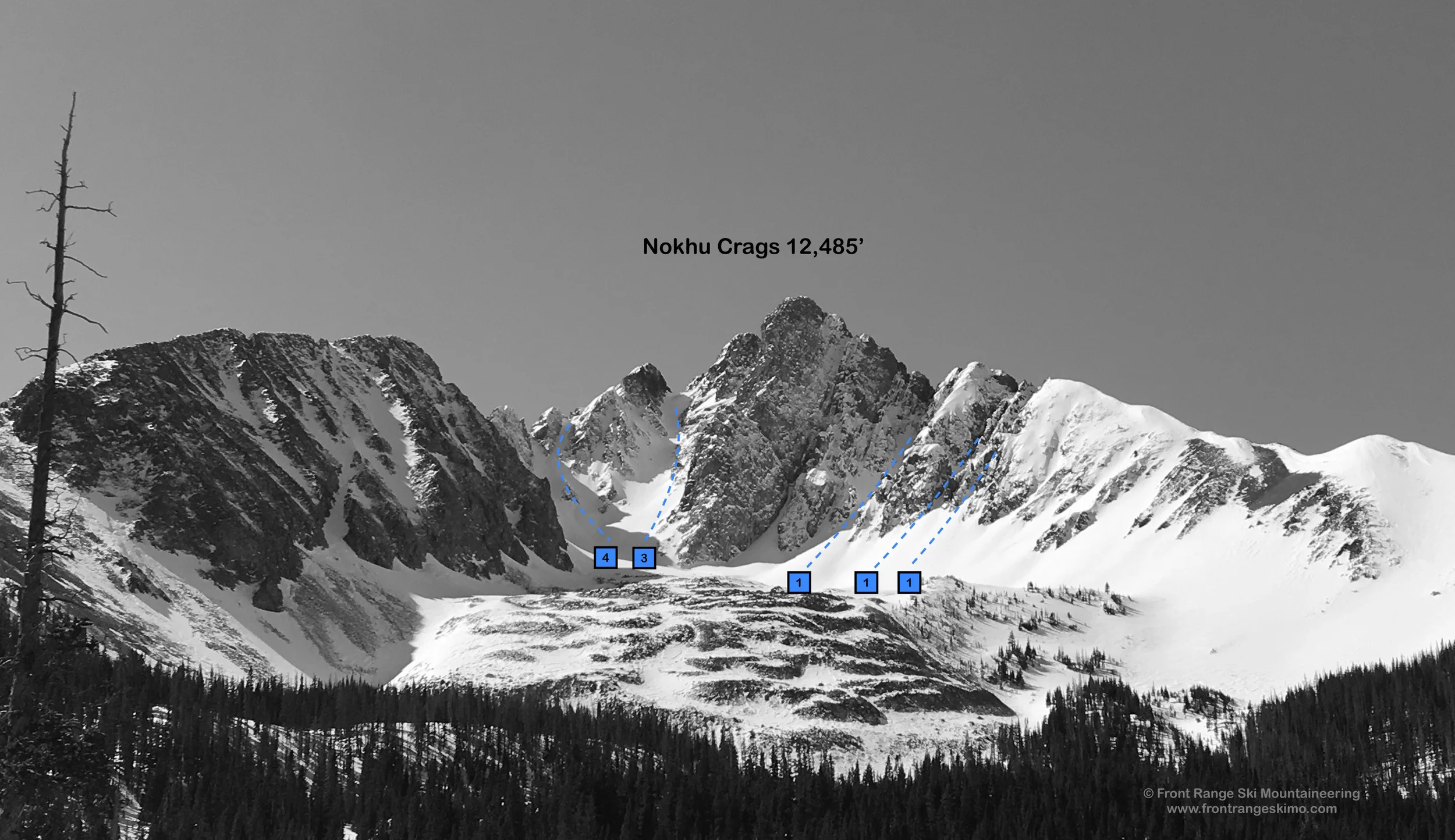 Nokhu Crags from the east. Photo: Rob Writz