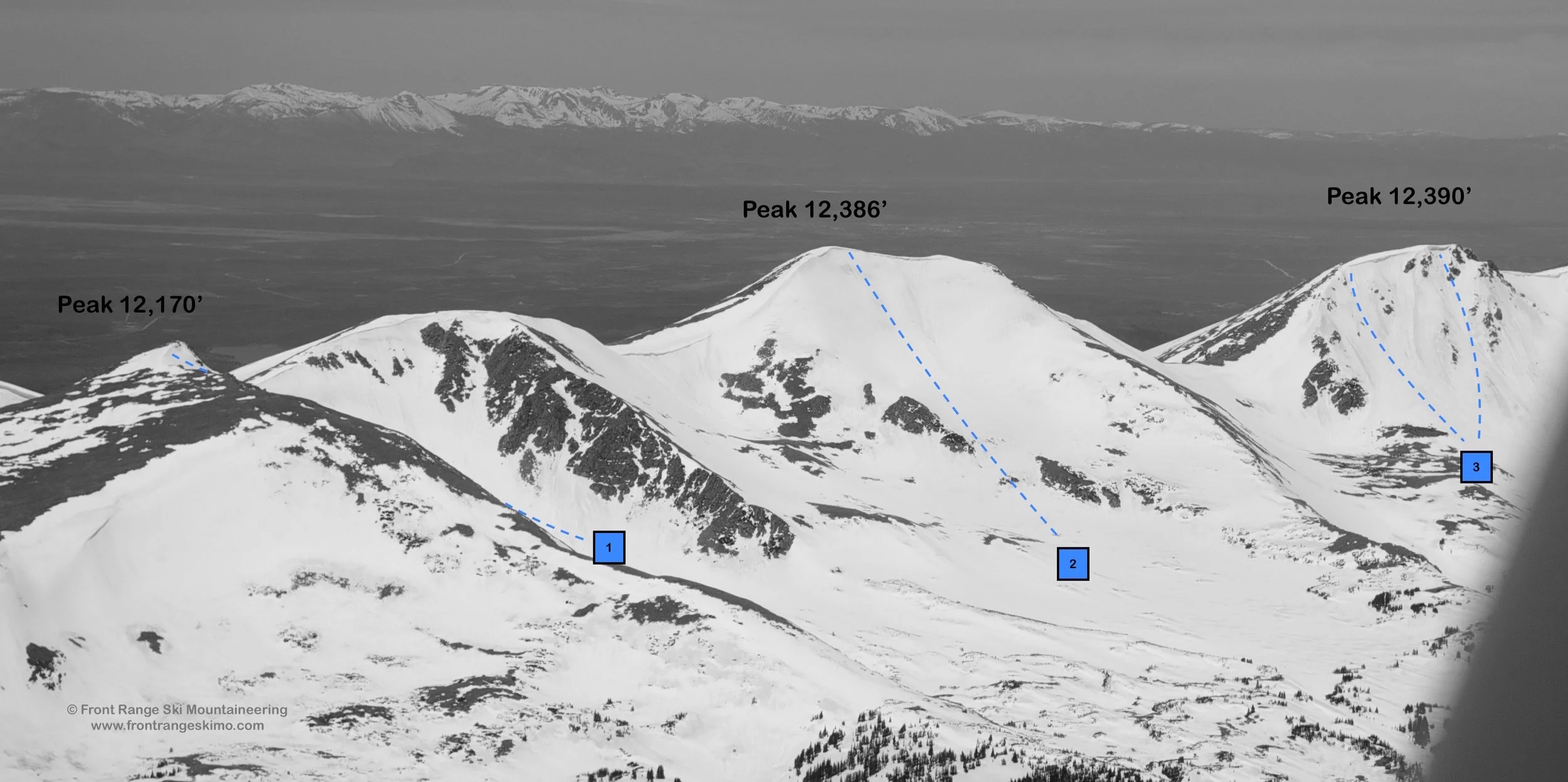 Sawmill Creek Peaks from the southwest. Photo: Rob Writz