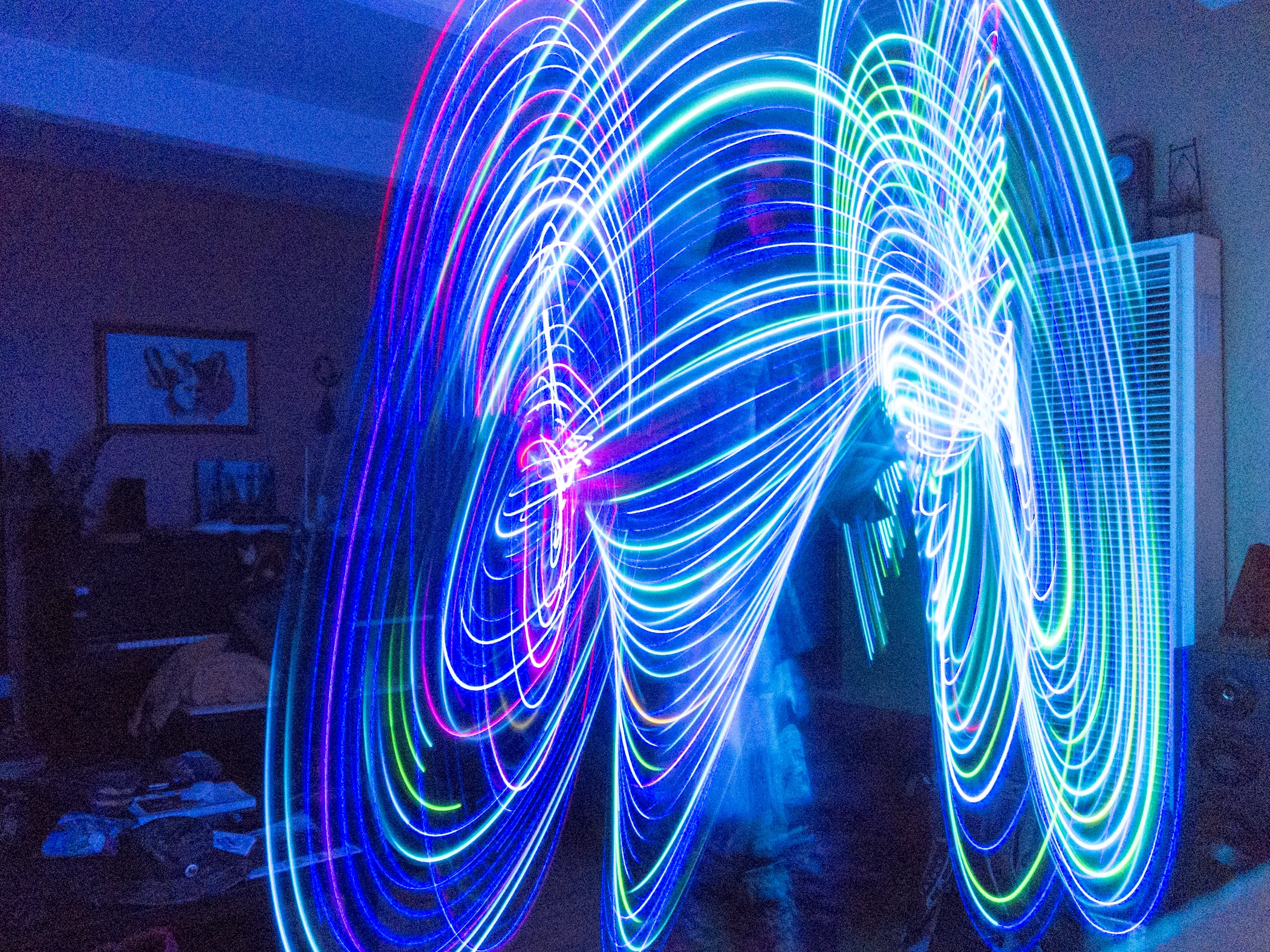 Ruggedized LED bo staff with custom hardware controller and animation system using Arduino.