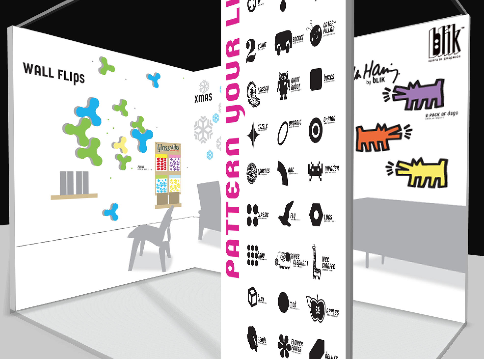 A sketch for one of the many trade shows with Blik. More trade shows and environments here .