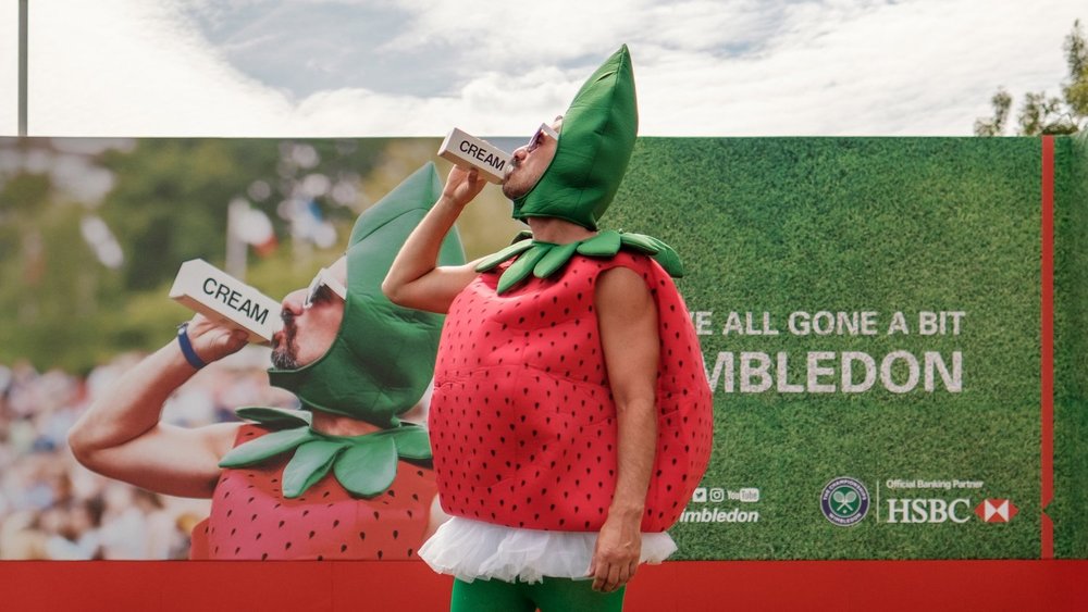 On billboards, tennis courts, programs, posters, everywhere.