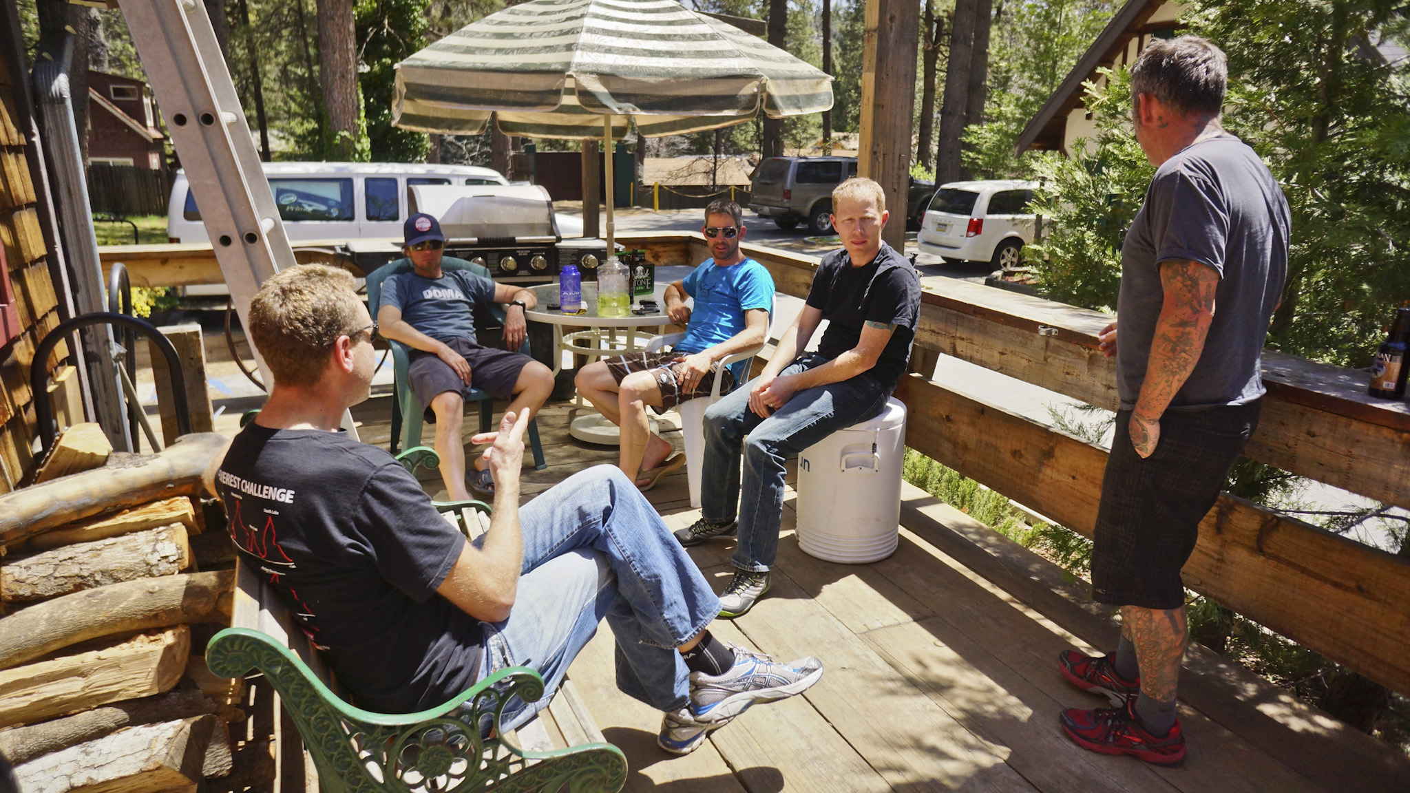 L to R: Tyrel Beede, Jay Petervery, Eddie O'Dea, Brendan Collier, Kevin Hinton at The Hub Cyclery in Idyllwild, CA. (c) Josh Spice 2013