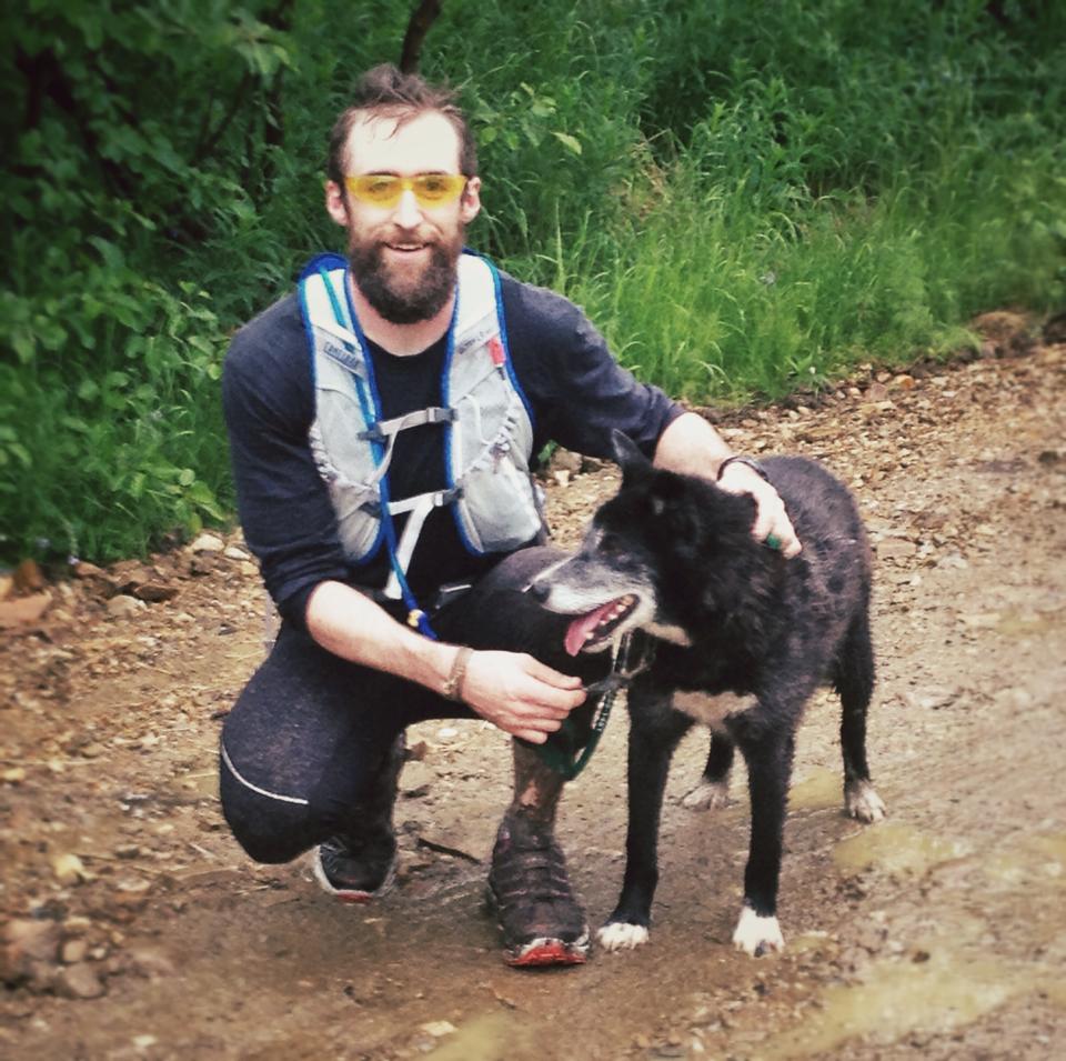 Frostbite & I after a 7 mile run on local IMBA singletrack. Photo by Brett
