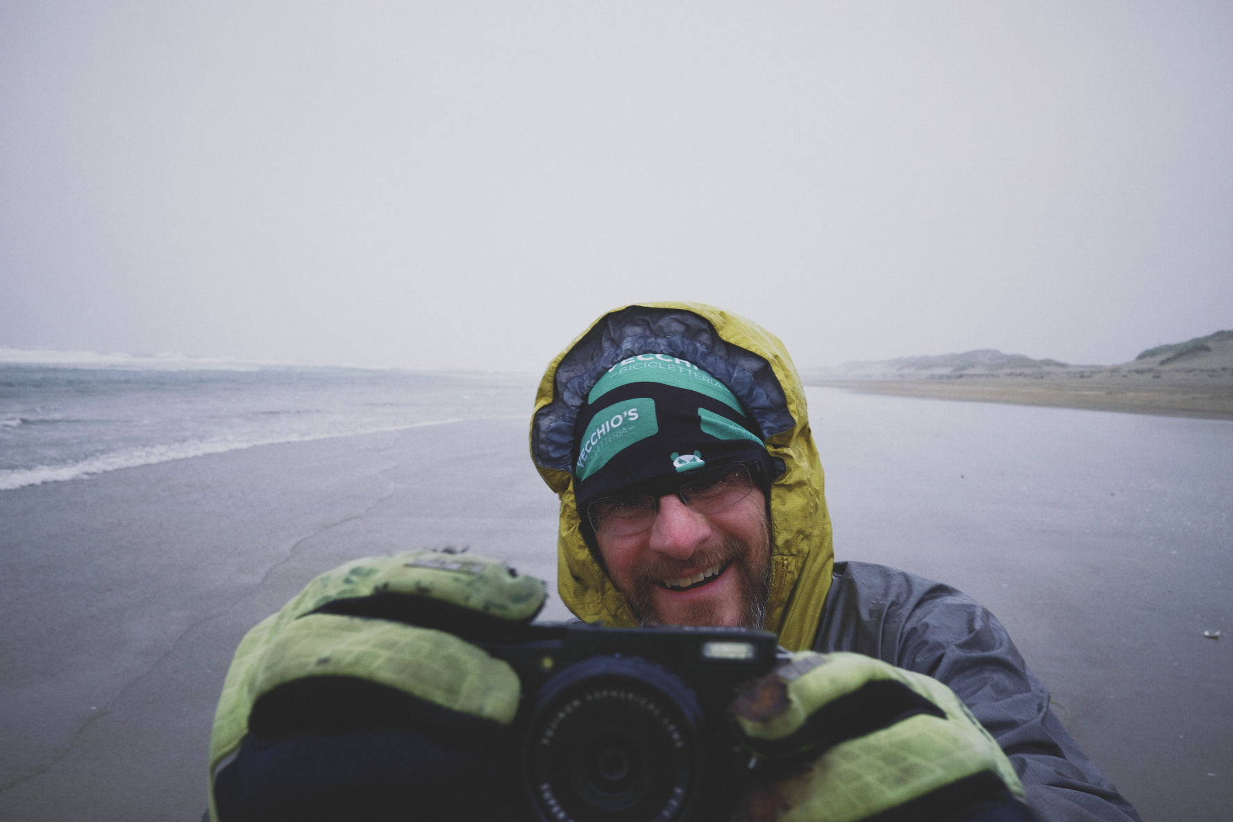 Fuji X Photographer Dan Bailey shooting the X70 in a brutal Oregon coast rain storm