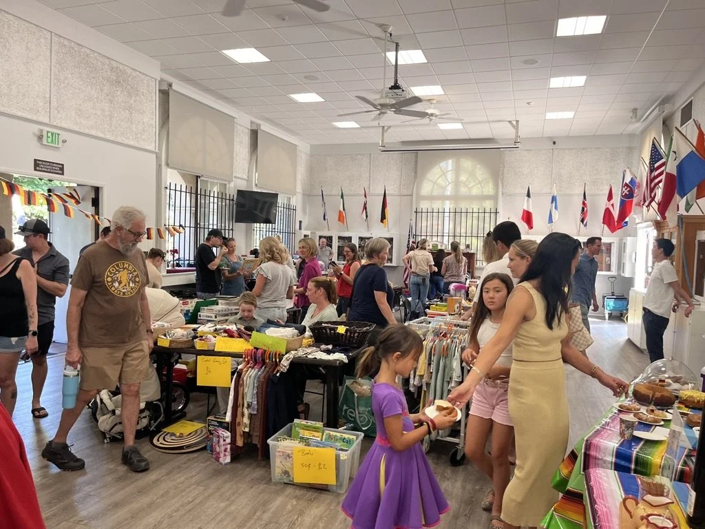 Members selling their German items at the House of Germany Flohmarkt in the HPR Hall of Nations