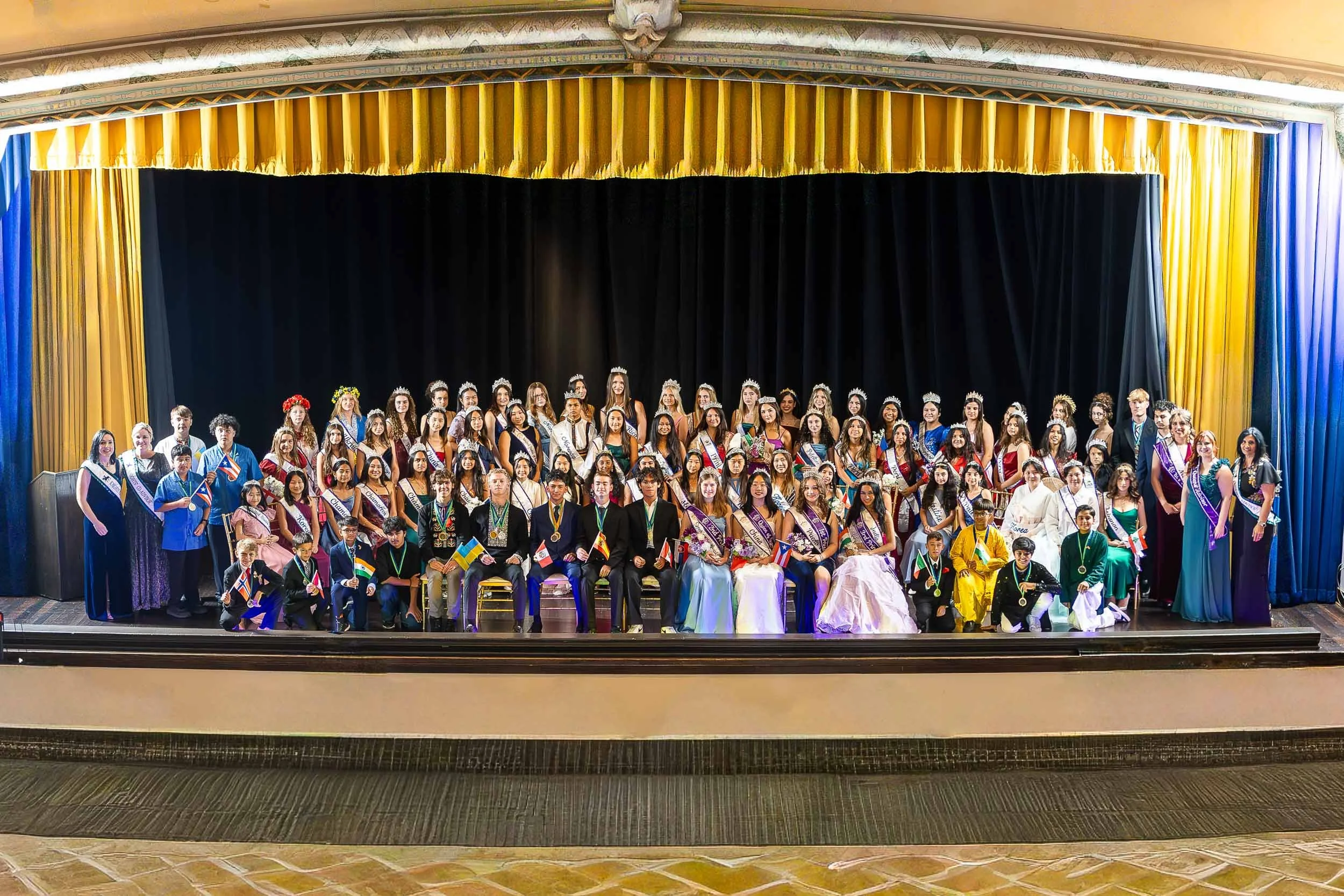 Group picture of participants of the 67th Annual Queens Coronation and 1st Annual Knighthood Dubbing at Balboa Park