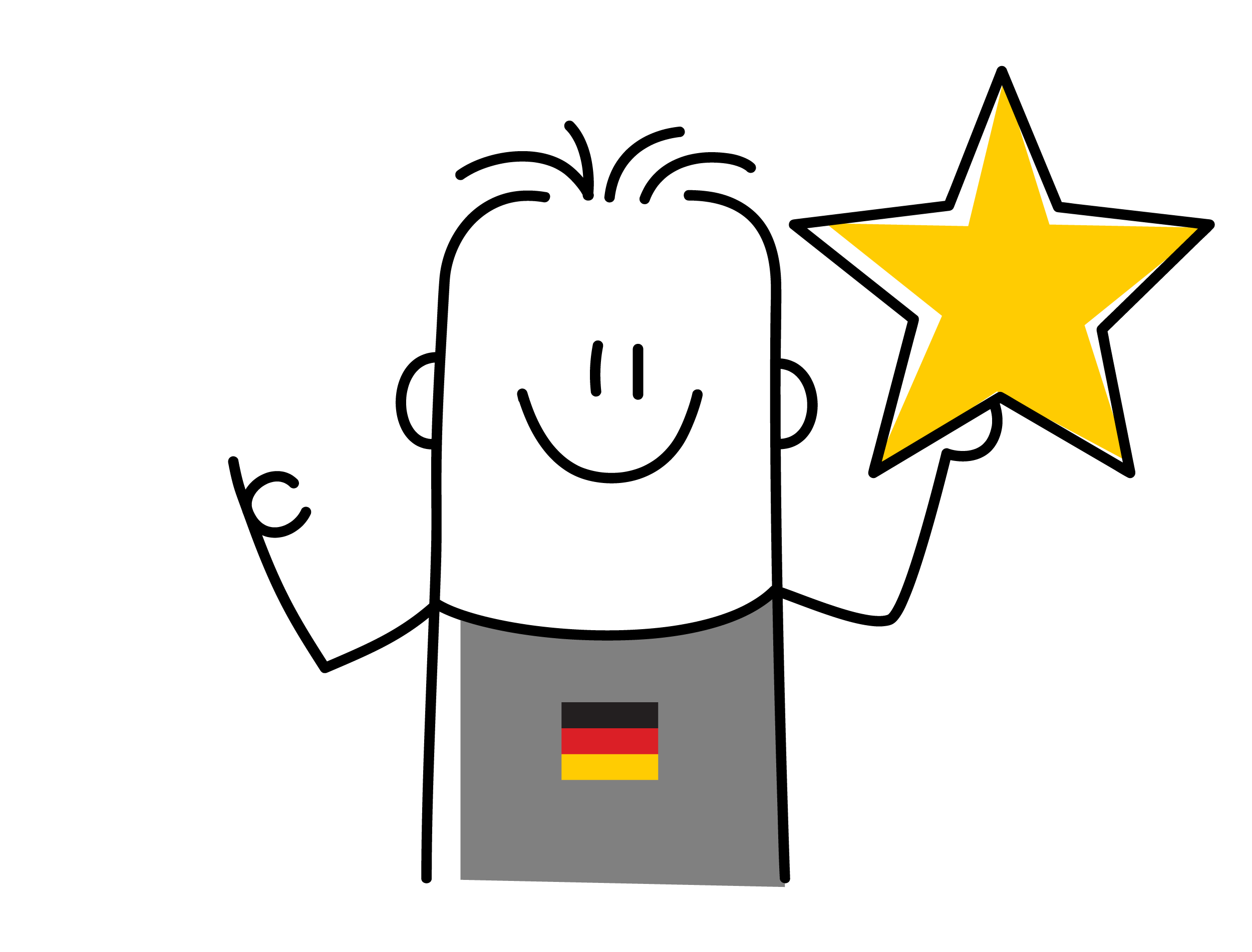 Illustration of a man holding a golden star