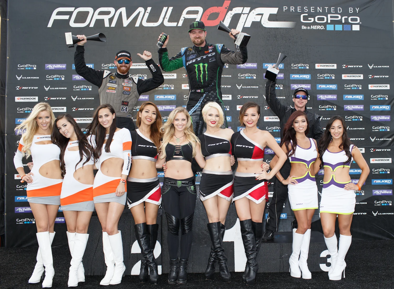 Long Beach, Calif. – May 31, 2014 – Formula DRIFT entered Homestead-Miami Speedway for the first time for Round 3: Miami Heat. Vaughn Gittin, Jr. in the Monster Energy / Nitto Tire Ford Mustang RTR takes his second consecutive victory. Round 3: Miami Heat entered Homestead-Miami Speedway for the first time. The Pro Championship competition highlighted a jam-packed weekend of activities that included the kick-off of the PRO 2 Series competition and Offset Kings car show. “Homestead-Miami Speedway provided a great new venue for our Championship,” says Jim Liaw, President of Formula DRIFT. “The increasingly bigger fan base was treated to some impressive driving all weekend with the first event PRO 2 Series competition and Round 3 of the Pro Championship.” The final battle pitted Vaughn Gittin , Jr. against points leader and the number one qualifier, Chris Forsberg in the Hankook Tire Nissan 370Z. The final battle was close, but Gittin was able to out perform his rival to earn his second consecutive event victory moving into second place overall in the championship standings. Forsberg retains the lead by with a ten point margin heading into the fourth round of competition. Rounding out the podium in third place was the number three qualifier, Kenny Moen in the Achilles Radial / Bridges Racing Nissan 240SX. “It feels really amazing to be here and come to a brand new track and work with my team to get my Monster Energy, Nitto Tire Ford Mustang RTR on rails to be able to hit every mark and compete with some of the best drivers in the world,” said Vaughn Gittin Jr., winner of Round 3: Miami Heat. “Back to back wins is just amazing and we are working hard and it just feels good that its paying off and I’m just pumped.” The 2014 Formula DRIFT Championship season continues with Round 4: The Gauntlet at Wall Speedway in New Jersey on June 20-21.