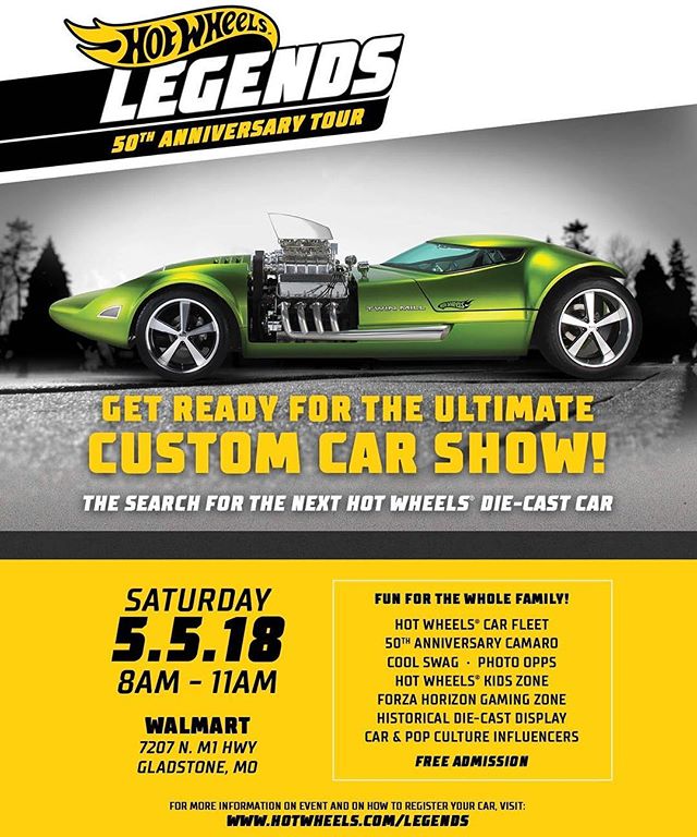 The Hot Wheels Legends Tour will be coming to Kansas City this Saturday! Is your custom car worthy of being a Hot Wheels Die-cast? Tag someone in KC or Register it at www.hotwheels.com/legends | #hotwheelslegends #hotwheels50 @hotwheelsofficial