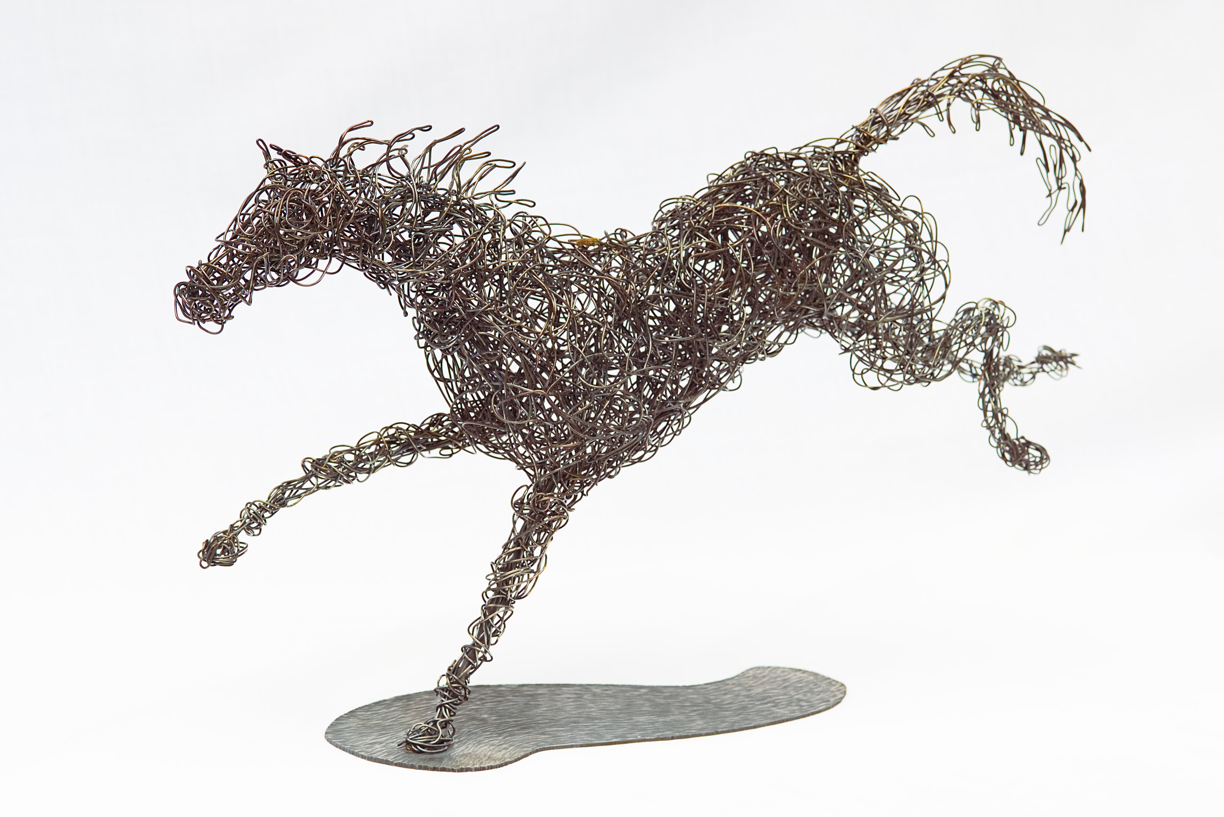 Wire horse sculpture