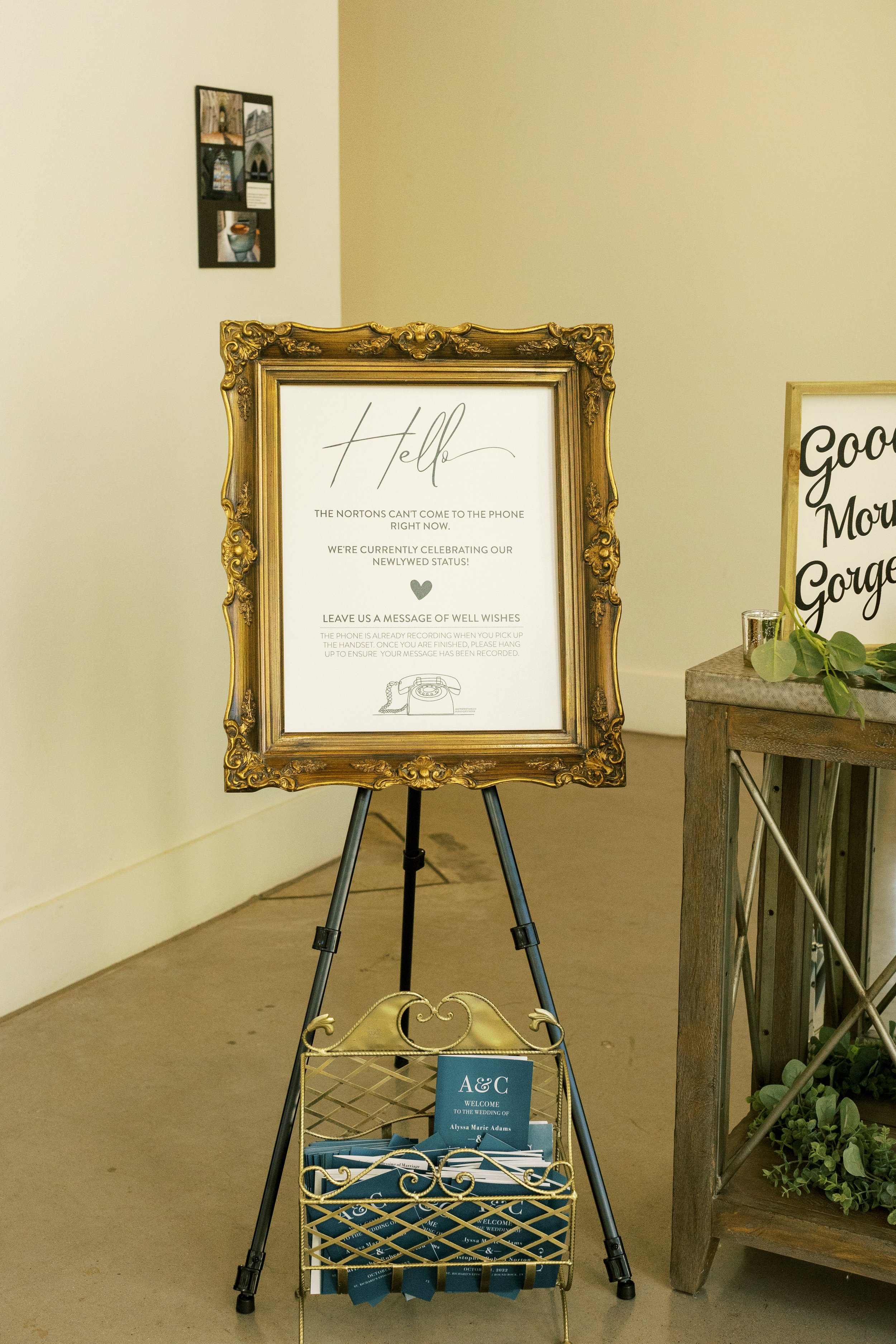 Guestbook signage