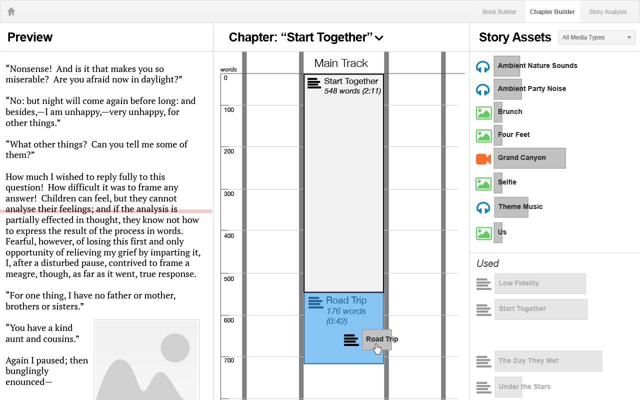 A static mock from the chapter builder tool.